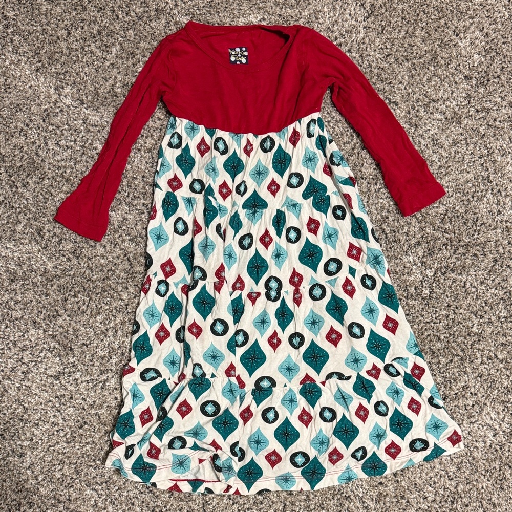 Kickee Pants Red and Patterned Kids Dress